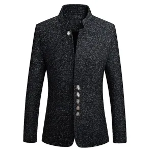 Men's Spring/Autumn Business Slim Fit Blazer With Stand Collar