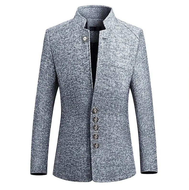 Men's Spring/Autumn Business Slim Fit Blazer With Stand Collar