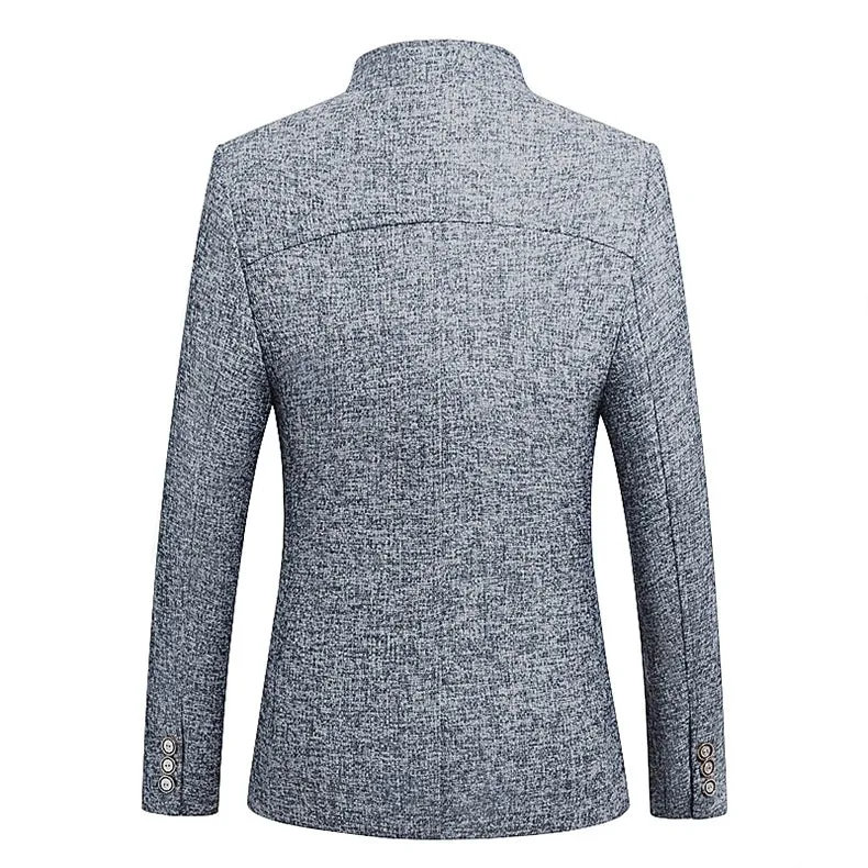 Men's Spring/Autumn Business Slim Fit Blazer With Stand Collar