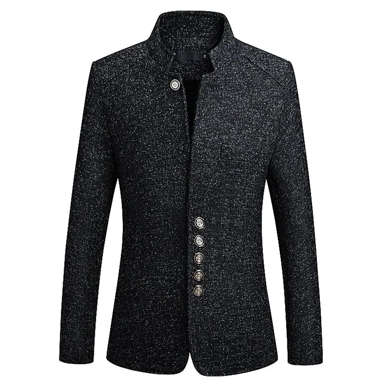 Men's Spring/Autumn Business Slim Fit Blazer With Stand Collar
