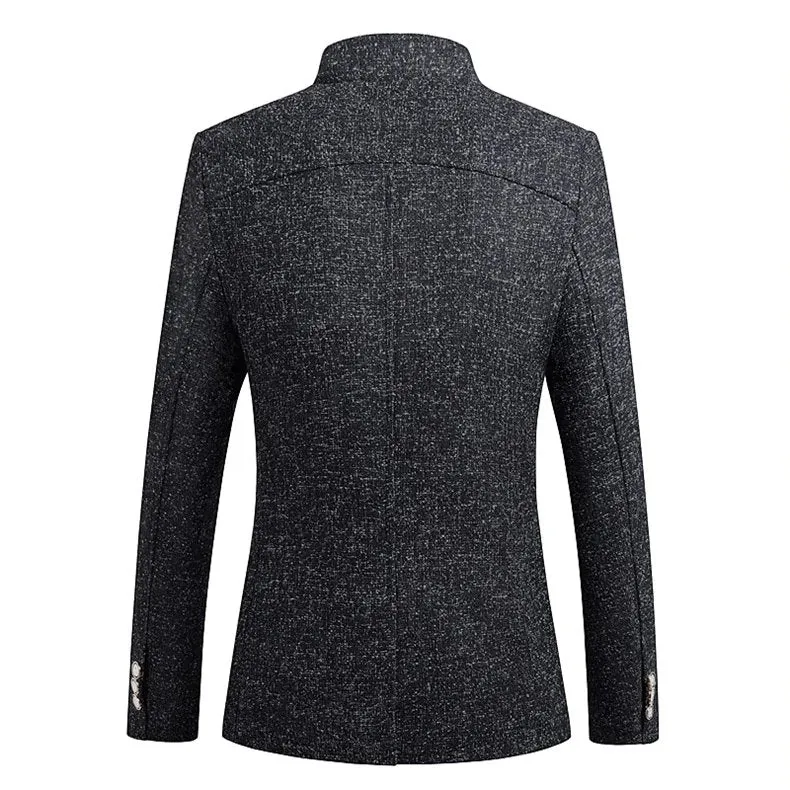 Men's Spring/Autumn Business Slim Fit Blazer With Stand Collar