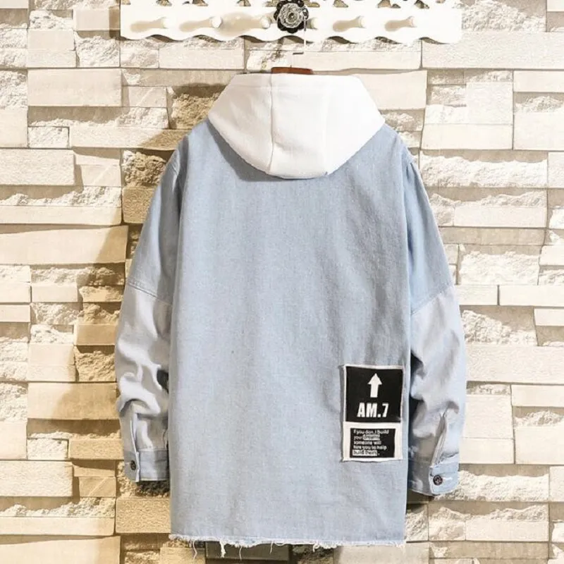 Men's Spring/Autumn Casual Denim Patchwork Long-Sleeved Jacket