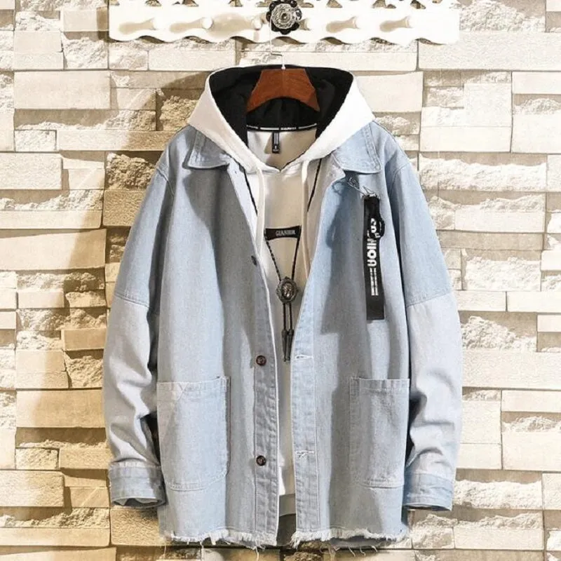 Men's Spring/Autumn Casual Denim Patchwork Long-Sleeved Jacket