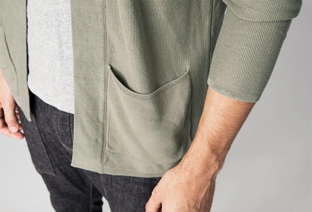 Men's Spring/Autumn Cotton Slim Fit Cardigan With Pockets