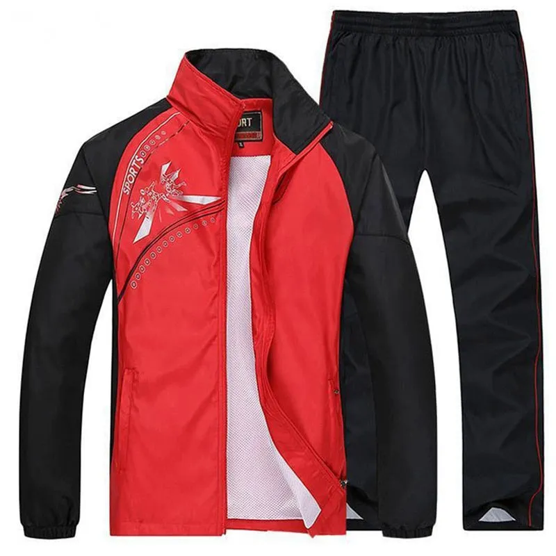 Men's Spring/Autumn Printed Tracksuit | Plus Size