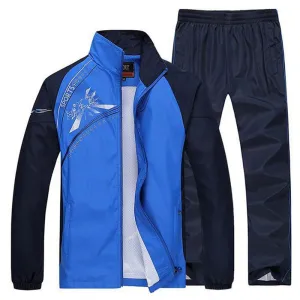 Men's Spring/Autumn Printed Tracksuit | Plus Size