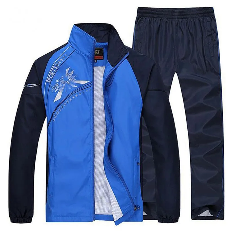 Men's Spring/Autumn Printed Tracksuit | Plus Size