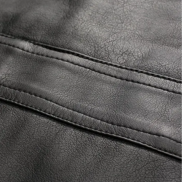 Men's Spring/Autumn PU Leather Designer Jacket Made By 3D-Cutting Technology