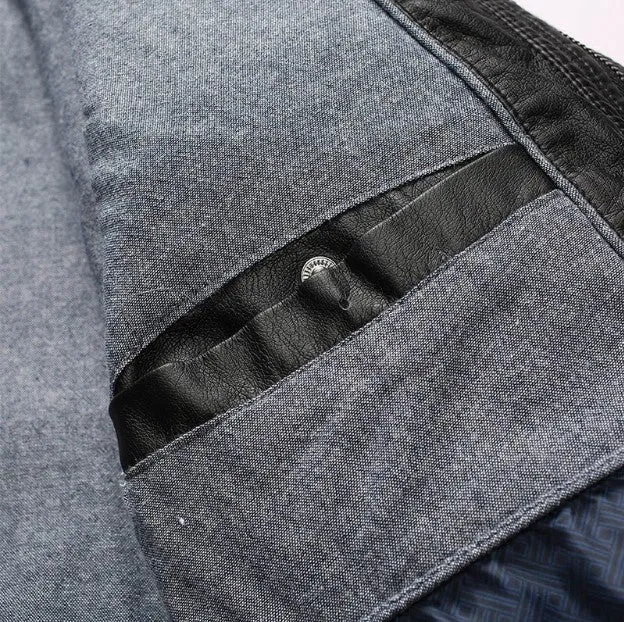 Men's Spring/Autumn PU Leather Designer Jacket Made By 3D-Cutting Technology