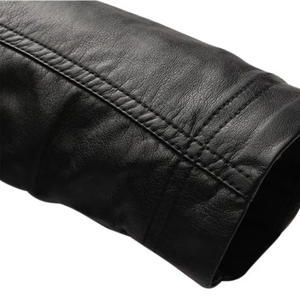 Men's Spring/Autumn PU Leather Designer Jacket Made By 3D-Cutting Technology