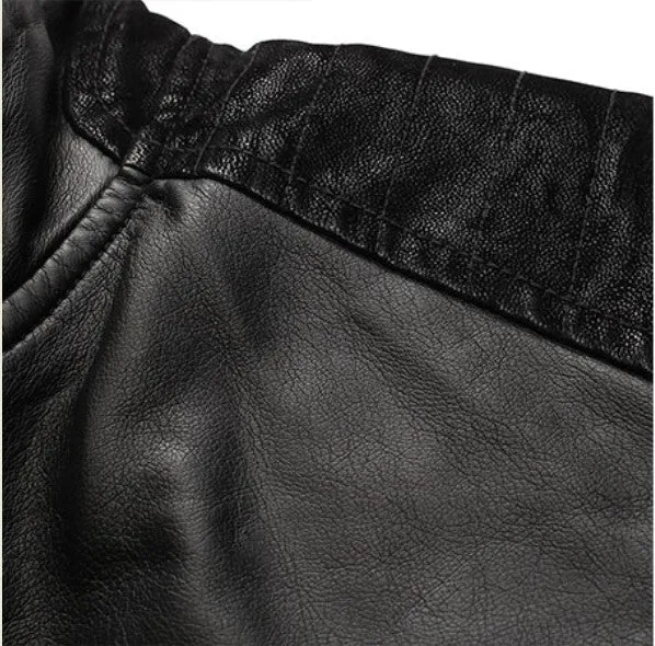 Men's Spring/Autumn PU Leather Designer Jacket Made By 3D-Cutting Technology