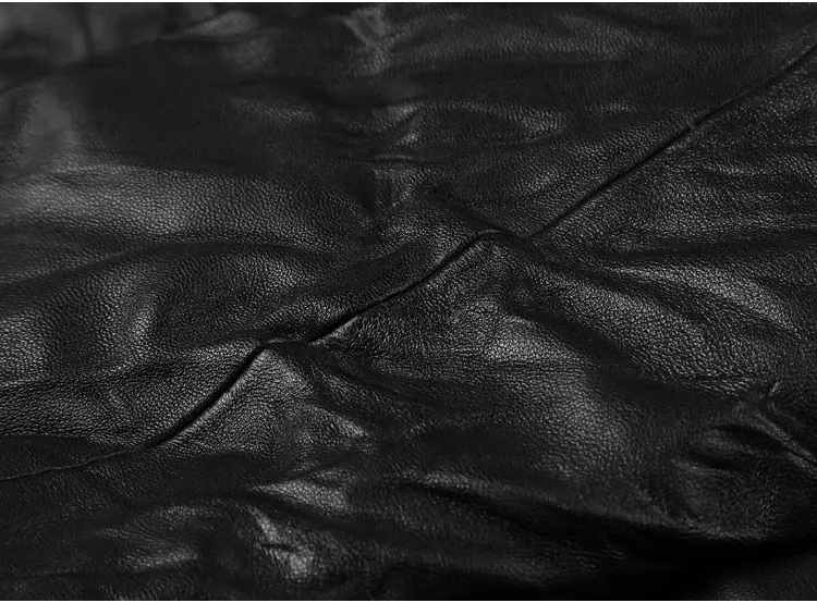 Men's Spring/Autumn Retro Genuine Leather Zippered Slim Jacket With Stand Collar