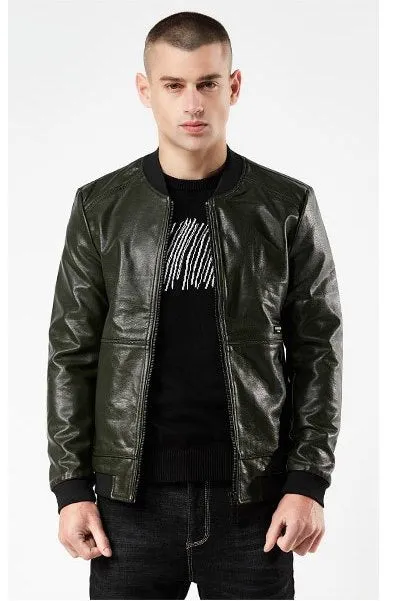 Men's Spring/Autumn Windproof PU Leather Rider Jacket | Men's Bomber