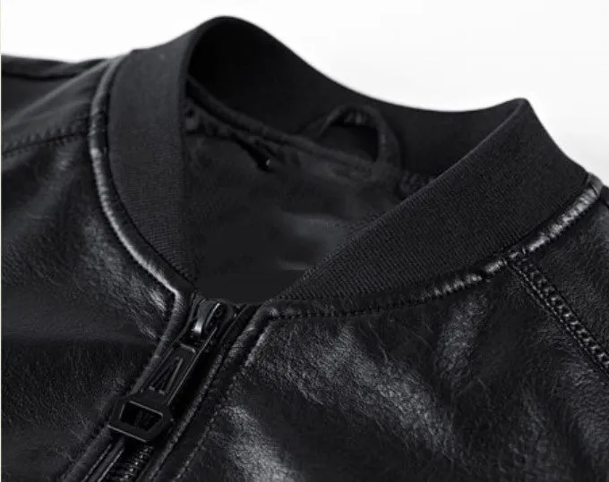 Men's Spring/Autumn Windproof PU Leather Rider Jacket | Men's Bomber