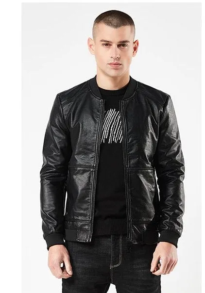 Men's Spring/Autumn Windproof PU Leather Rider Jacket | Men's Bomber
