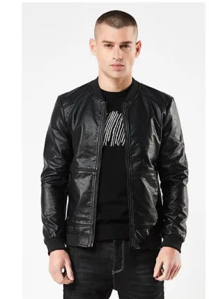 Men's Spring/Autumn Windproof PU Leather Rider Jacket | Men's Bomber
