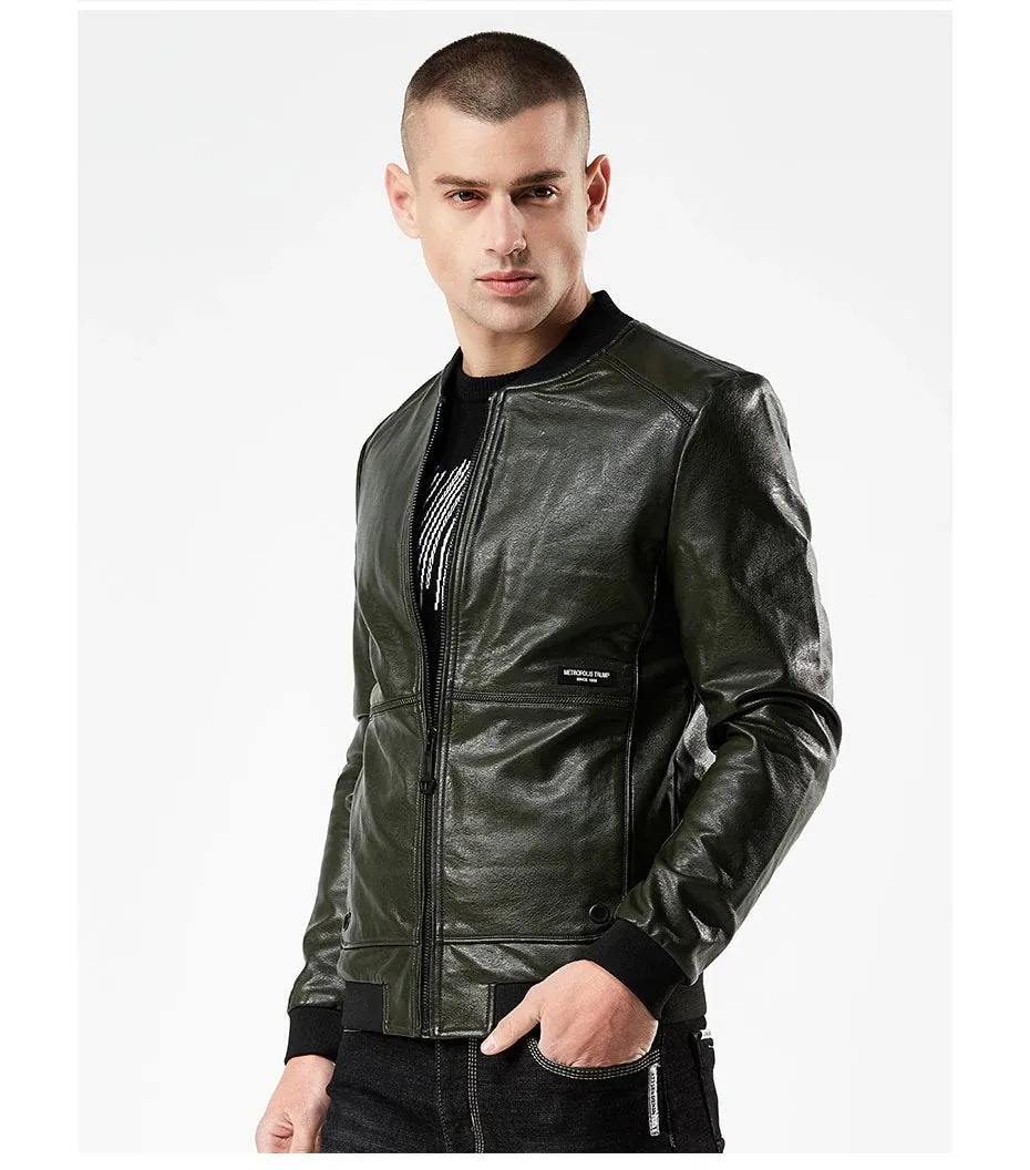 Men's Spring/Autumn Windproof PU Leather Rider Jacket | Men's Bomber
