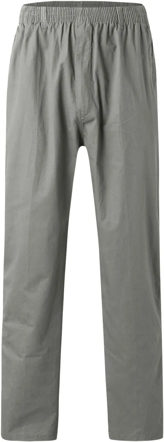 Mens Straight Sweatpants Plus Size Elastic Waist Casual Trousers Baggy Lounge Cotton Overall Track Pants Workwear