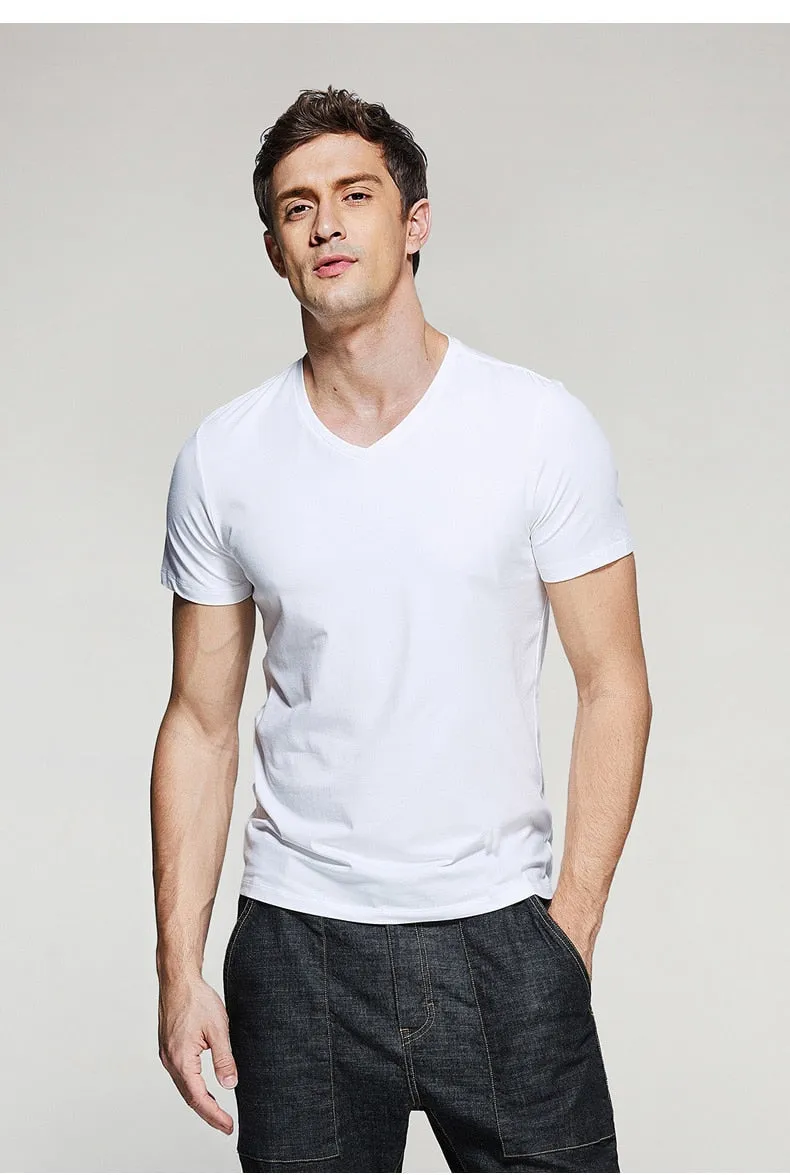 Men's Summer Casual Basic V-Neck T-Shirt