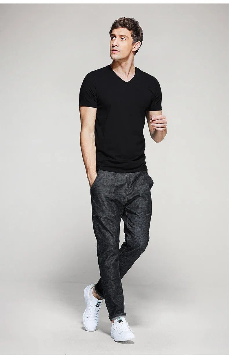 Men's Summer Casual Basic V-Neck T-Shirt