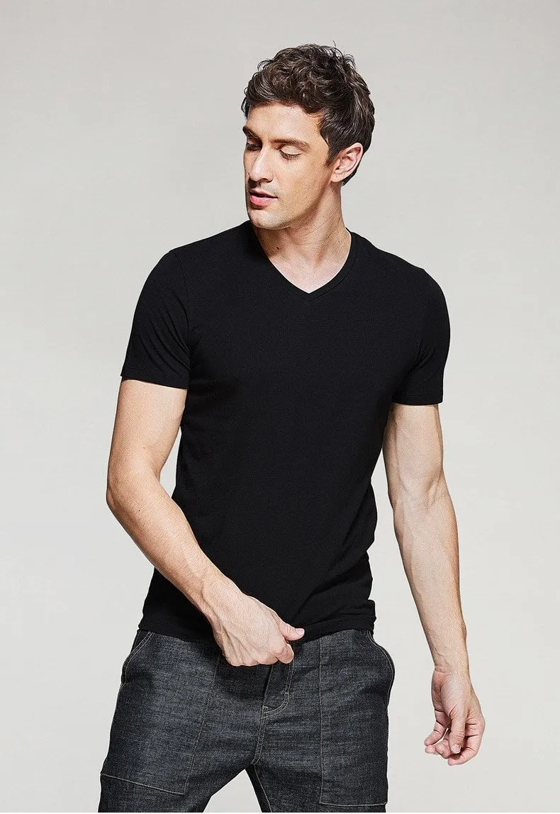 Men's Summer Casual Basic V-Neck T-Shirt