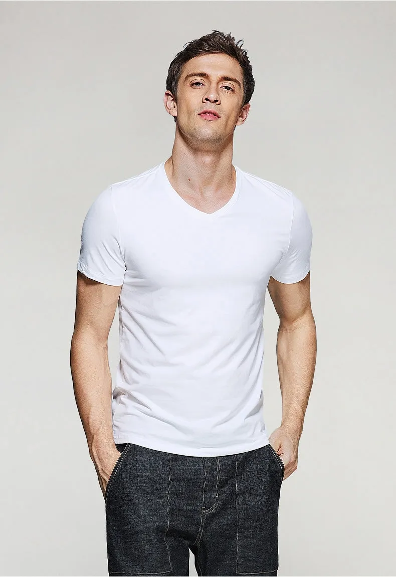Men's Summer Casual Basic V-Neck T-Shirt