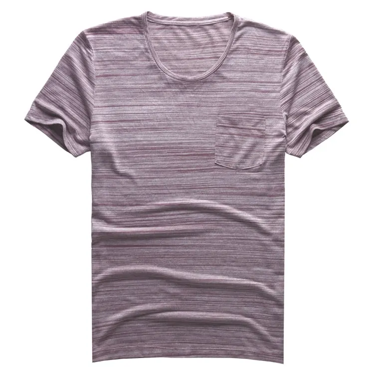 Men's Summer Cotton Elastic O-Neck Short-Sleeved Slim T-Shirt