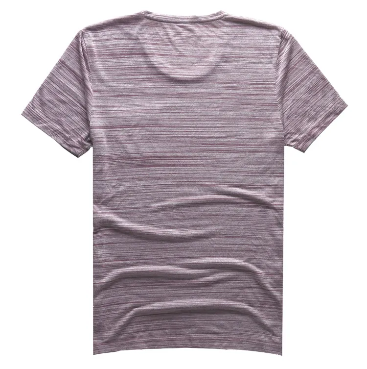 Men's Summer Cotton Elastic O-Neck Short-Sleeved Slim T-Shirt