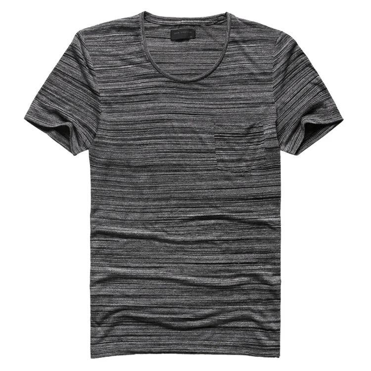 Men's Summer Cotton Elastic O-Neck Short-Sleeved Slim T-Shirt