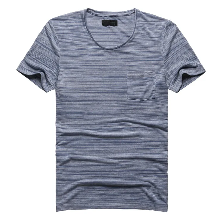 Men's Summer Cotton Elastic O-Neck Short-Sleeved Slim T-Shirt