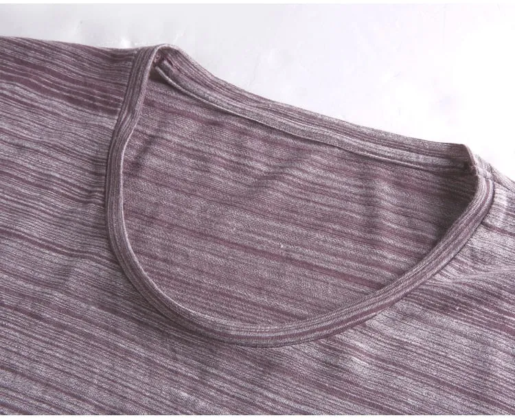 Men's Summer Cotton Elastic O-Neck Short-Sleeved Slim T-Shirt