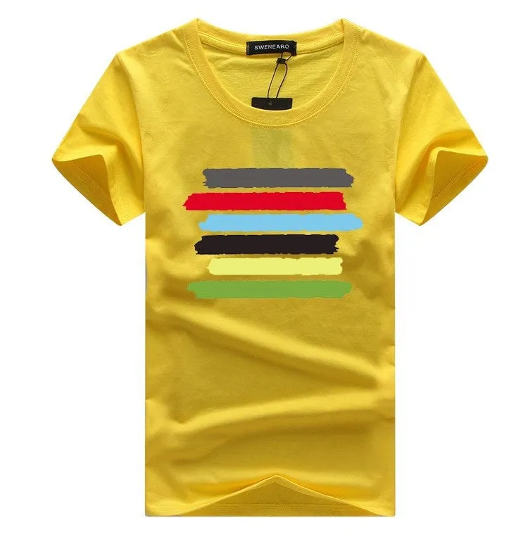 Men's Summer Cotton O-Neck T-Shirt With Multicolor Stripes