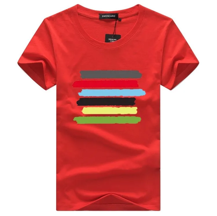 Men's Summer Cotton O-Neck T-Shirt With Multicolor Stripes