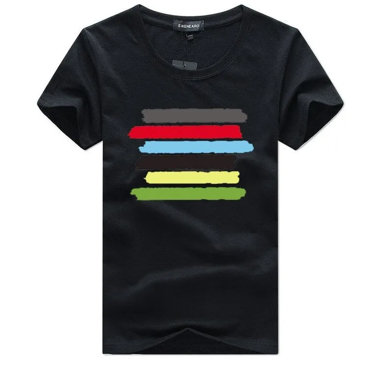 Men's Summer Cotton O-Neck T-Shirt With Multicolor Stripes
