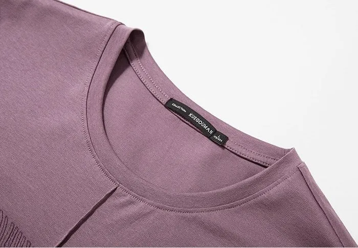 Men's Summer Cotton Patchwork Short-Sleeved T-Shirt
