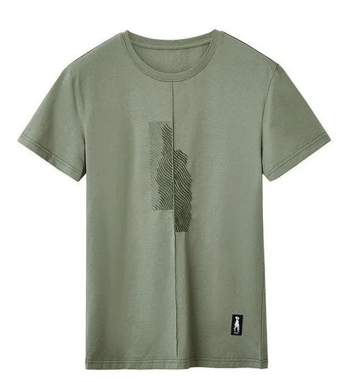 Men's Summer Cotton Patchwork Short-Sleeved T-Shirt