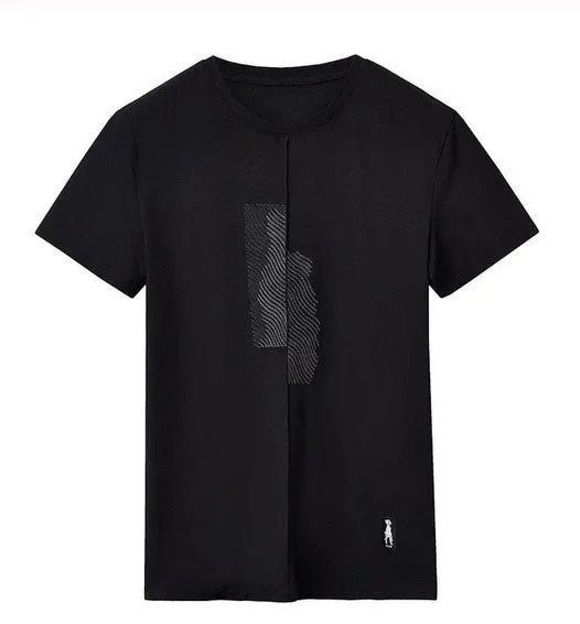 Men's Summer Cotton Patchwork Short-Sleeved T-Shirt