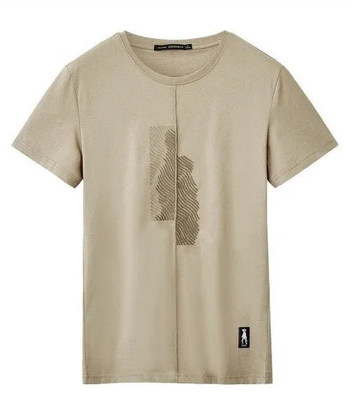 Men's Summer Cotton Patchwork Short-Sleeved T-Shirt