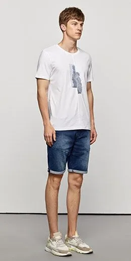 Men's Summer Cotton Patchwork Short-Sleeved T-Shirt