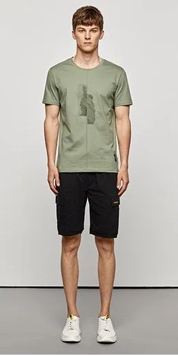 Men's Summer Cotton Patchwork Short-Sleeved T-Shirt