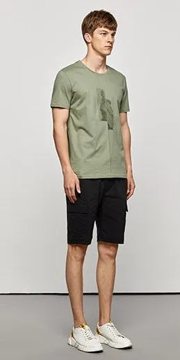 Men's Summer Cotton Patchwork Short-Sleeved T-Shirt