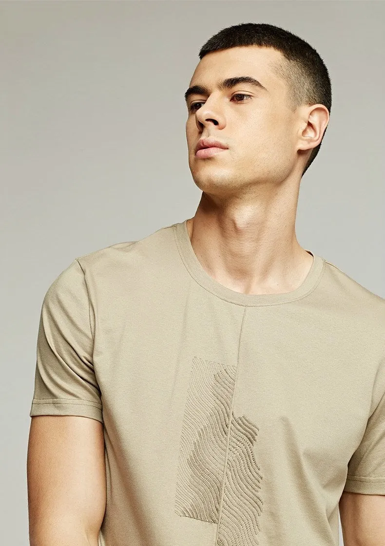 Men's Summer Cotton Patchwork Short-Sleeved T-Shirt