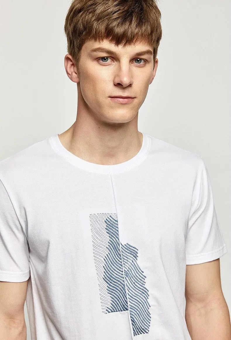 Men's Summer Cotton Patchwork Short-Sleeved T-Shirt