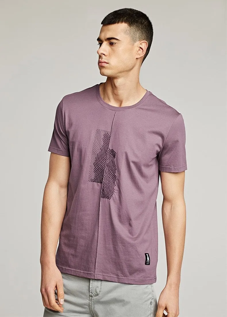 Men's Summer Cotton Patchwork Short-Sleeved T-Shirt
