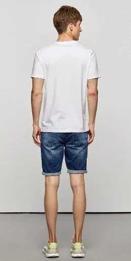 Men's Summer Cotton Patchwork Short-Sleeved T-Shirt