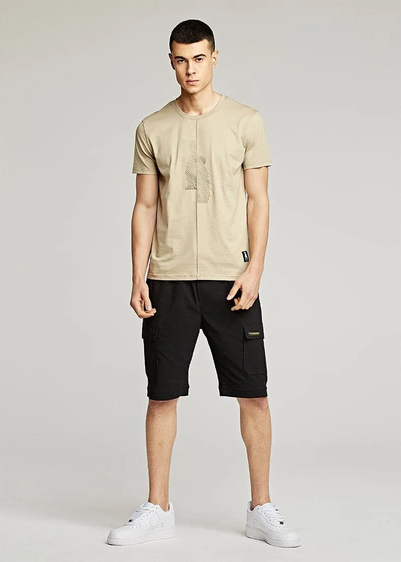 Men's Summer Cotton Patchwork Short-Sleeved T-Shirt
