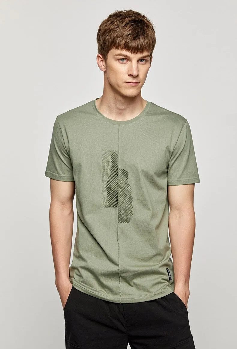 Men's Summer Cotton Patchwork Short-Sleeved T-Shirt