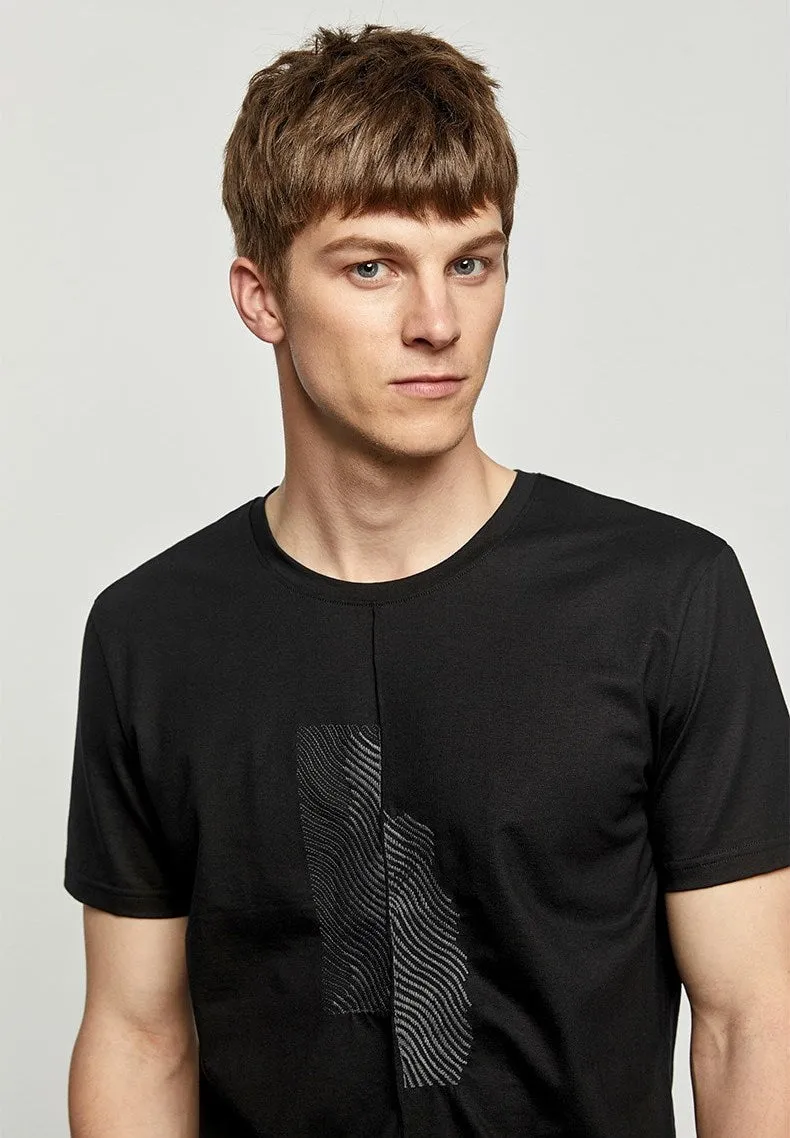 Men's Summer Cotton Patchwork Short-Sleeved T-Shirt