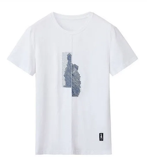 Men's Summer Cotton Patchwork Short-Sleeved T-Shirt