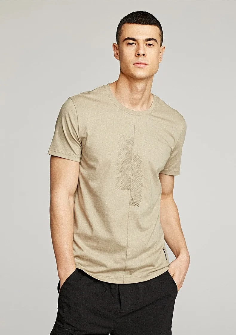 Men's Summer Cotton Patchwork Short-Sleeved T-Shirt